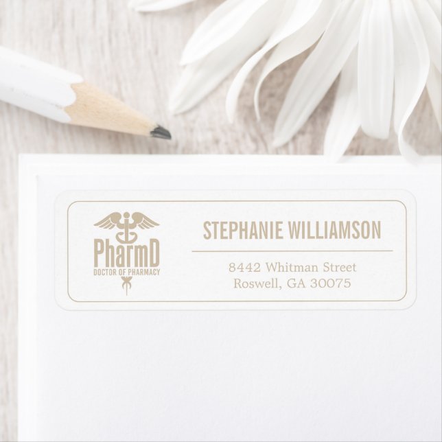 Custom PharmD Doctor of Pharmacy Return Address  Label (Insitu)