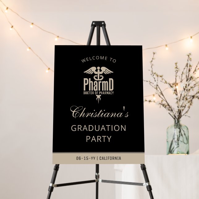 Custom PharmD Graduation Party Welcome Sign (In Situ (Stand))