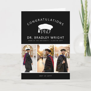 Custom PhD Doctoral Grad Hat Doctoral Graduation Card