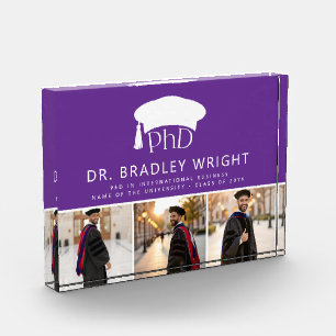 Custom PhD Doctoral Grad Hat Doctoral Graduation Photo Block