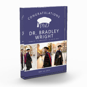 Custom PhD Doctoral Grad Hat Doctoral Graduation Photo Block