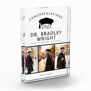 Custom PhD Doctoral Grad Hat Doctoral Graduation Photo Block