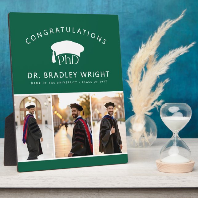 Custom PhD Doctoral Grad Hat Doctoral Graduation Plaque (Side)