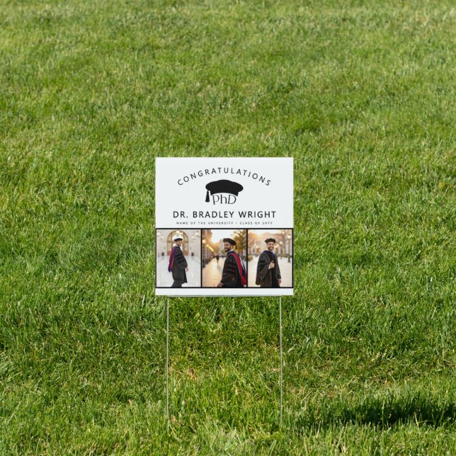 Custom PhD Doctoral Grad Hat Doctoral Graduation Sign (Insitu)