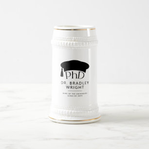 Custom PhD Doctoral Hat Doctoral Degree Graduation Beer Stein