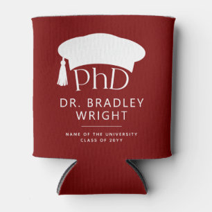 Custom PhD Doctoral Hat Doctoral Degree Graduation Can Cooler