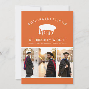 Custom PhD Doctoral Hat Doctoral Degree Graduation Card