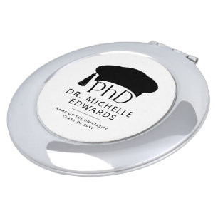 Custom PhD Doctoral Hat Doctoral Degree Graduation Compact Mirror