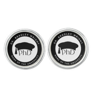 Custom PhD Doctoral Hat Doctoral Degree Graduation Cufflinks