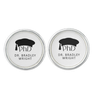 Custom PhD Doctoral Hat Doctoral Degree Graduation Cufflinks