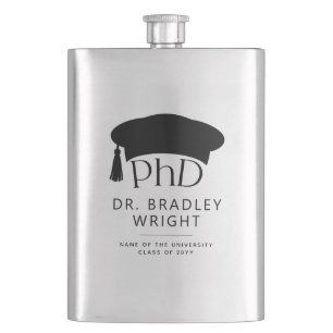 Custom PhD Doctoral Hat Doctoral Degree Graduation Flask