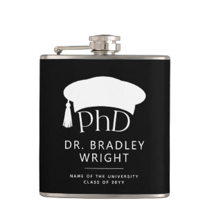 Custom PhD Doctoral Hat Doctoral Degree Graduation Flask