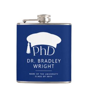 Custom PhD Doctoral Hat Doctoral Degree Graduation Flask