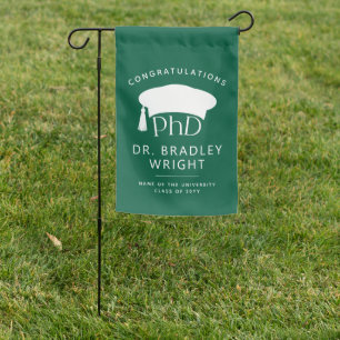Custom PhD Doctoral Hat Doctoral Degree Graduation Garden Flag