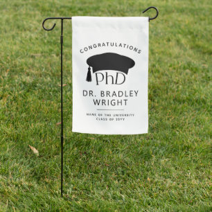 Custom PhD Doctoral Hat Doctoral Degree Graduation Garden Flag