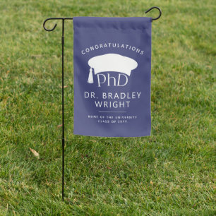 Custom PhD Doctoral Hat Doctoral Degree Graduation Garden Flag