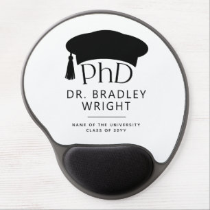 Custom PhD Doctoral Hat Doctoral Degree Graduation Gel Mouse Pad