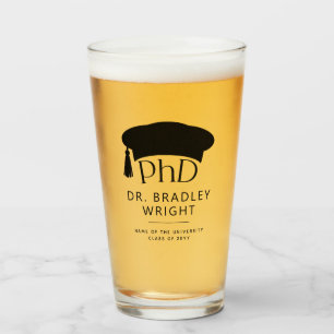 Custom PhD Doctoral Hat Doctoral Degree Graduation Glass
