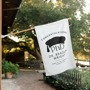 Custom PhD Doctoral Hat Doctoral Degree Graduation House Flag