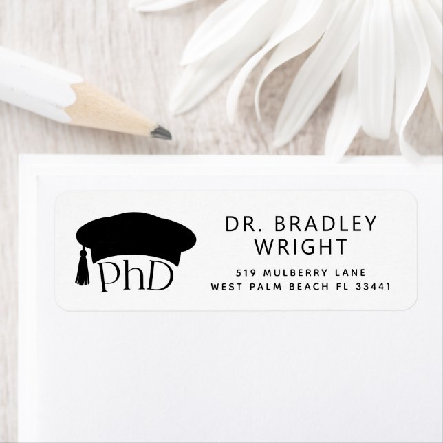 Custom PhD Doctoral Hat Doctoral Degree Graduation Label (Insitu)