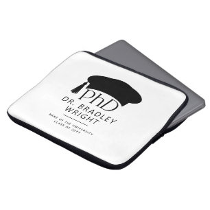 Custom PhD Doctoral Hat Doctoral Degree Graduation Laptop Sleeve
