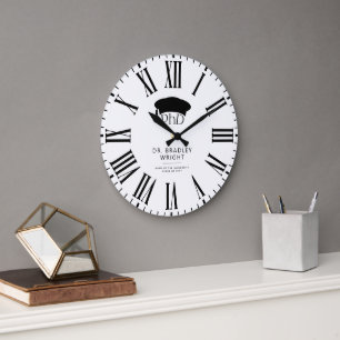 Custom PhD Doctoral Hat Doctoral Degree Graduation Large Clock