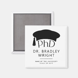 Custom PhD Doctoral Hat Doctoral Degree Graduation Magnet