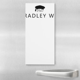 Custom PhD Doctoral Hat Doctoral Degree Graduation Magnetic Notepad