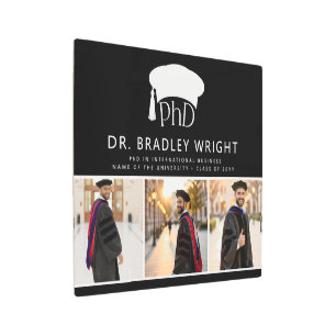Custom PhD Doctoral Hat Doctoral Degree Graduation Metal Print
