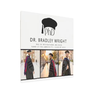 Custom PhD Doctoral Hat Doctoral Degree Graduation Metal Print