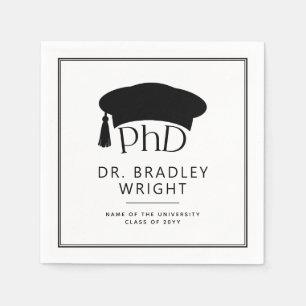 Custom PhD Doctoral Hat Doctoral Degree Graduation Napkins