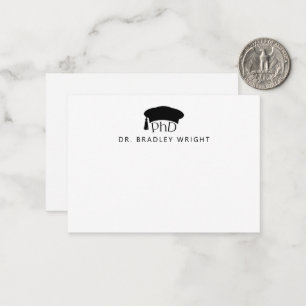Custom PhD Doctoral Hat Doctoral Degree Graduation Note Card