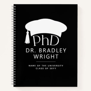 Custom PhD Doctoral Hat Doctoral Degree Graduation Notebook