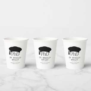 Custom PhD Doctoral Hat Doctoral Degree Graduation Paper Cups