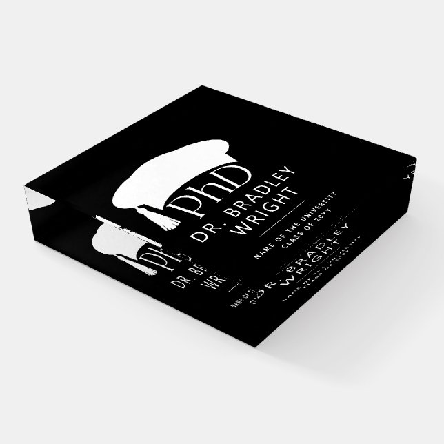 Custom PhD Doctoral Hat Doctoral Degree Graduation Paperweight (Angled)