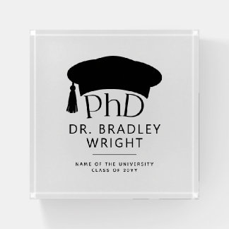 Custom PhD Doctoral Hat Doctoral Degree Graduation Paperweight