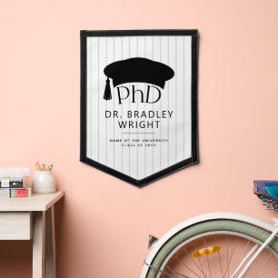 Custom PhD Doctoral Hat Doctoral Degree Graduation Pennant