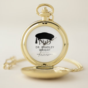 Custom PhD Doctoral Hat Doctoral Degree Graduation Pocket Watch