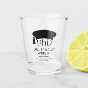 Custom PhD Doctoral Hat Doctoral Degree Graduation Shot Glass