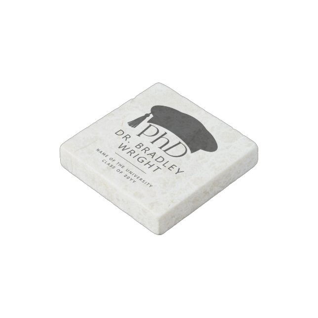 Custom PhD Doctoral Hat Doctoral Degree Graduation Stone Magnet (Angled)