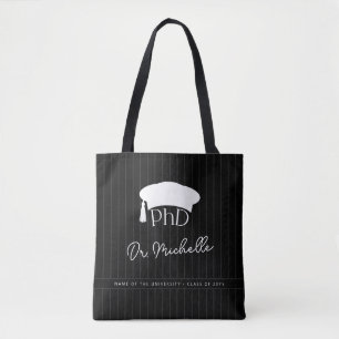 Custom PhD Doctoral Hat Doctoral Degree Graduation Tote Bag