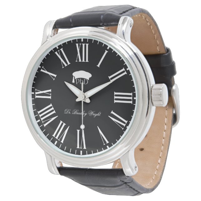 Custom PhD Doctoral Hat Doctoral Degree Graduation Watch (Angled)