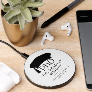 Custom PhD Doctoral Hat Doctoral Degree Graduation Wireless Charger