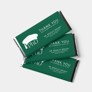 Custom PhD Doctoral Hat Graduation Thank You Hershey Bar Favors