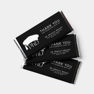 Custom PhD Doctoral Hat Graduation Thank You Hershey Bar Favors