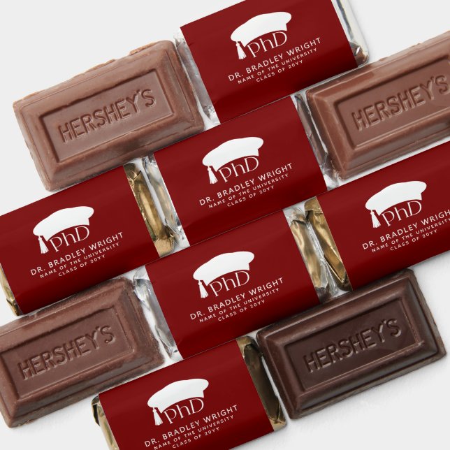 Custom PhD Doctoral Hat Graduation Thank You Hershey's Miniatures (Assorted)