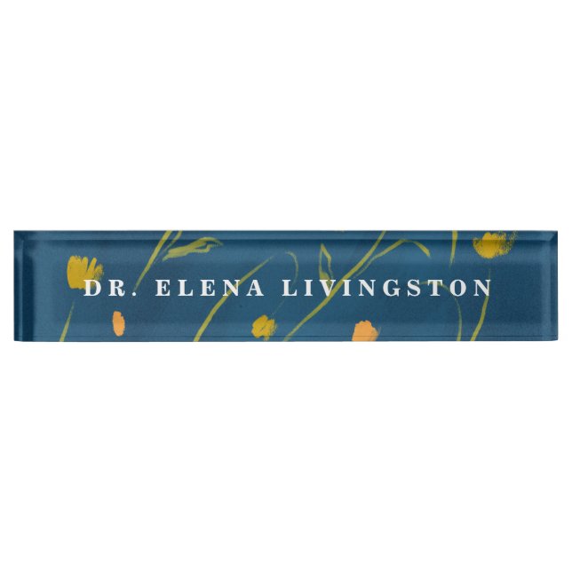Custom PhD Graduate Gift Floral Nameplate (Front)