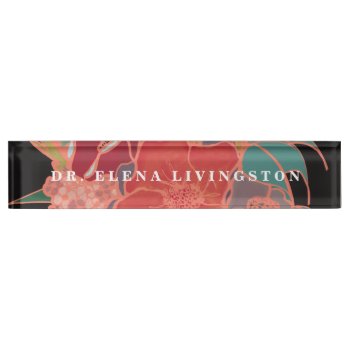 Custom Phd Graduate Gift Floral Nameplate by MarketAndSupply at Zazzle