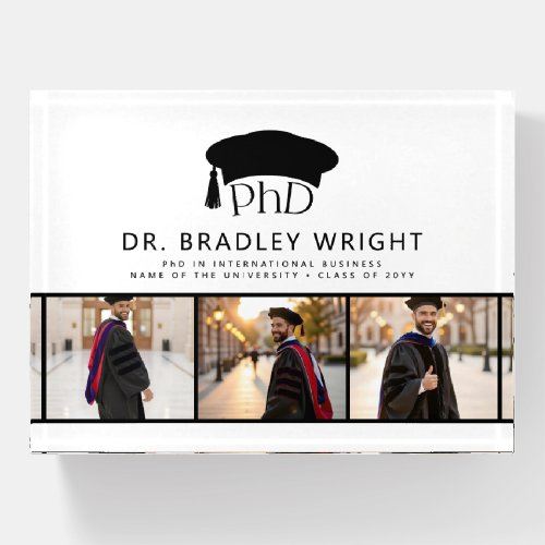 Custom PhD Photo Doctoral Degree Graduation Paperweight