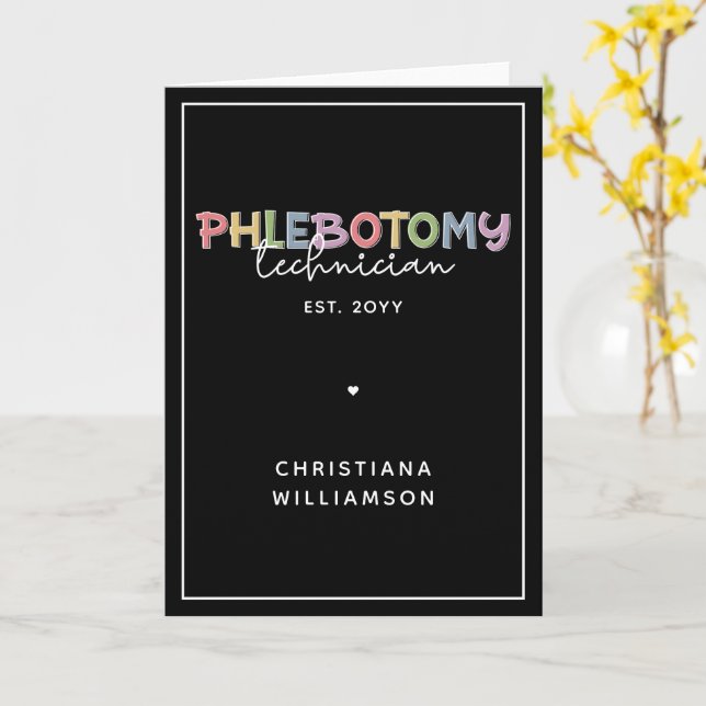 Custom Phlebotomy Technician PBT Phlebotomy Tech Card (Yellow Flower)